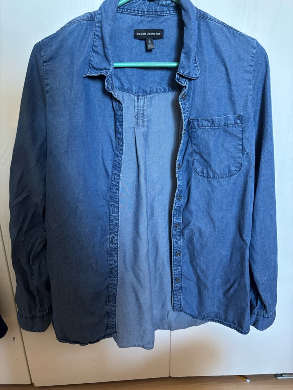Silver Jeans Co. Lightweight Denim Button-Up Shirt - Blue